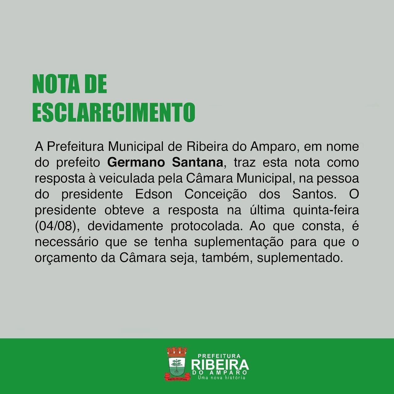 NOTA DE ESCLARECIMENTO